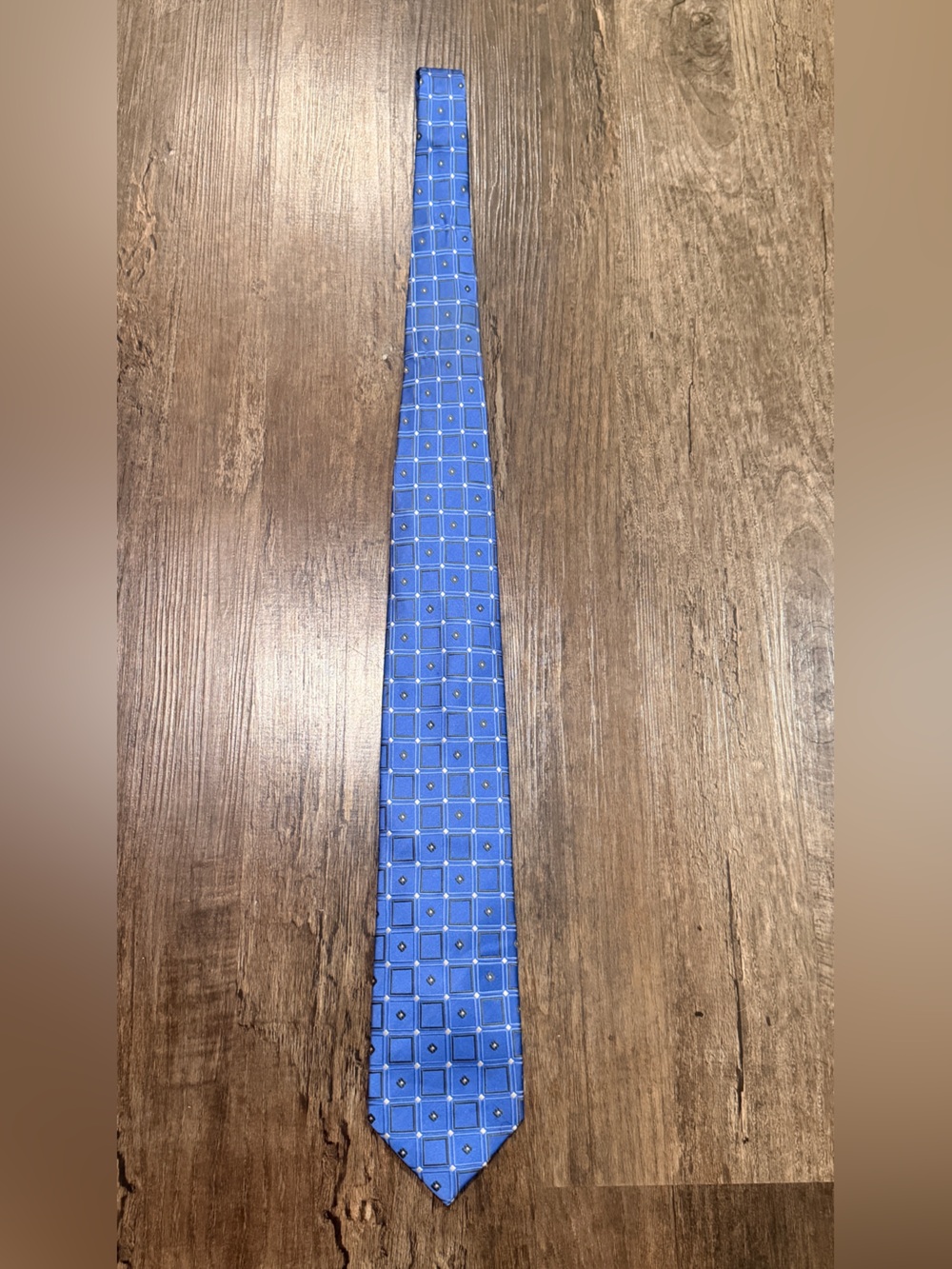 Men's Blue Geometric Silk Tie